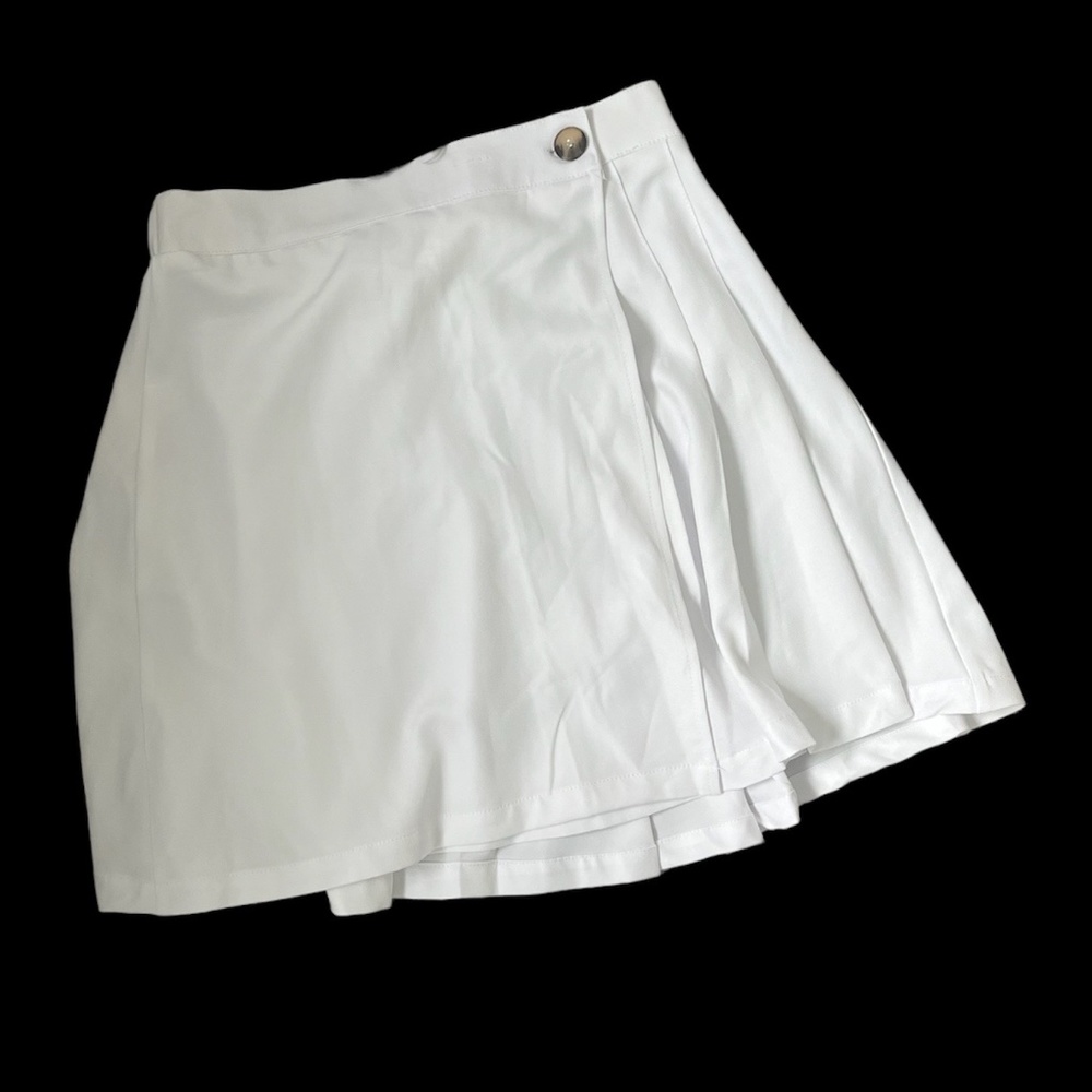 Short White Pleated Skirt S